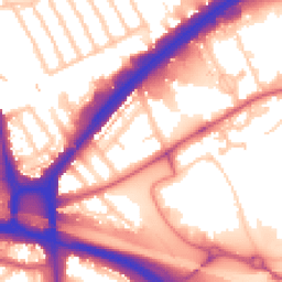 Daytime road noise heatmap for NW10 7DU