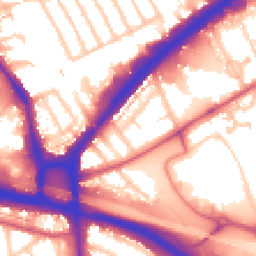 Daytime road noise heatmap for NW10 7EA