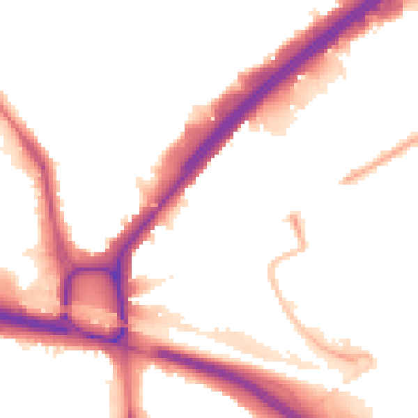 Night-time road noise heatmap for NW10 7EA