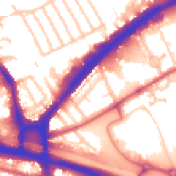 Daytime road noise heatmap for NW10 7EB
