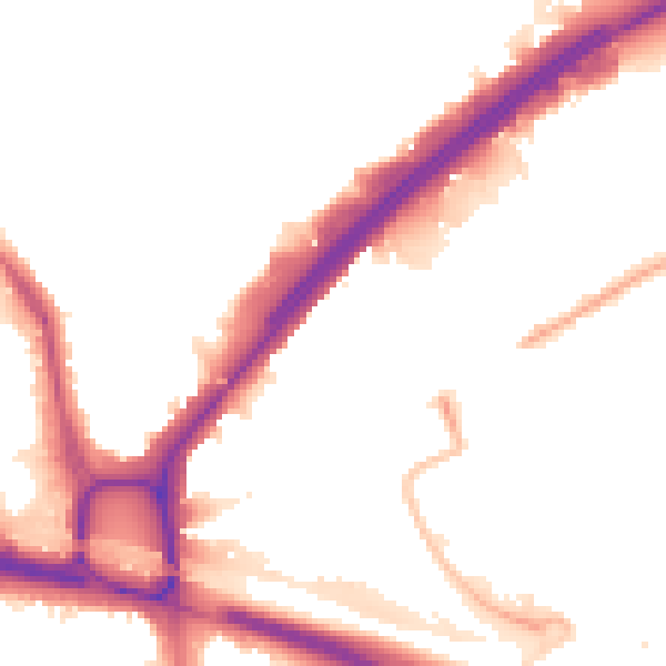 Night-time road noise heatmap for NW10 7EB
