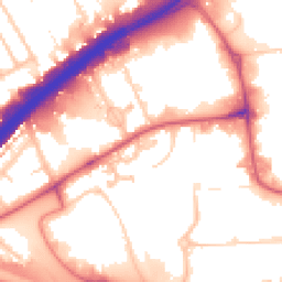 Daytime road noise heatmap for NW10 7EF