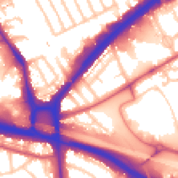 Daytime road noise heatmap for NW10 7EX