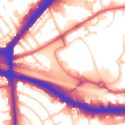 Daytime road noise heatmap for NW10 7GB
