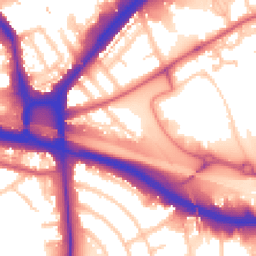 Daytime road noise heatmap for NW10 7HB