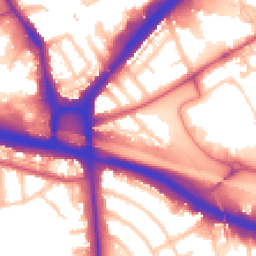 Daytime road noise heatmap for NW10 7HE