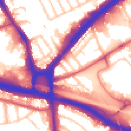 Daytime road noise heatmap for NW10 7HL
