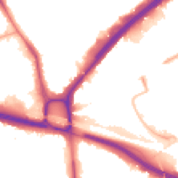 Night-time road noise heatmap for NW10 7HL