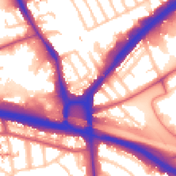 Daytime road noise heatmap for NW10 7HR
