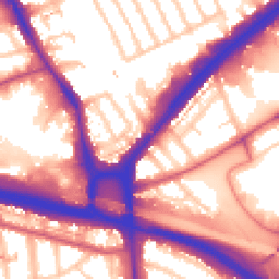 Daytime road noise heatmap for NW10 7HS