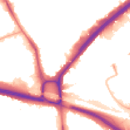Night-time road noise heatmap for NW10 7HS