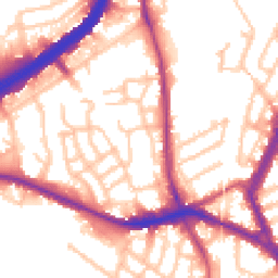 Daytime road noise heatmap for NW10 8EE