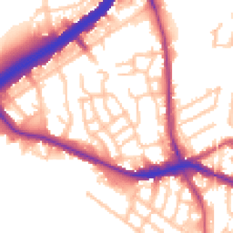 Daytime road noise heatmap for NW10 8HH