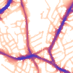 Daytime road noise heatmap for NW10 8RB