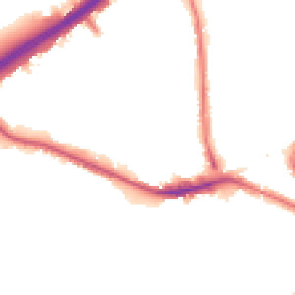 Night-time road noise heatmap for NW10 8SA