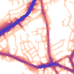 Daytime road noise heatmap for NW10 8TJ