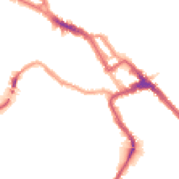 Night-time road noise heatmap for NW10 8TT