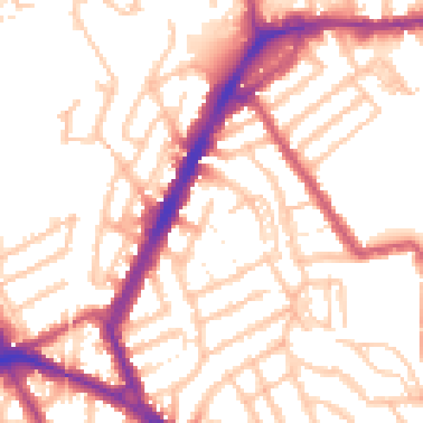 Daytime road noise heatmap for NW10 9QN