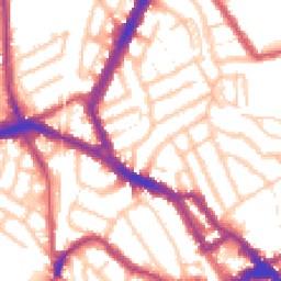Daytime road noise heatmap for NW10 9RD