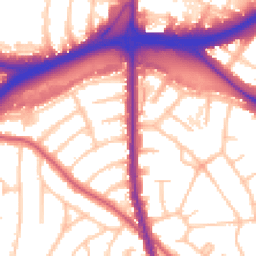 Daytime road noise heatmap for NW11 0AB