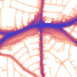 Daytime road noise heatmap for NW11 0AF