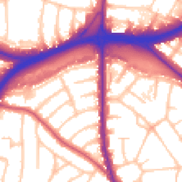 Daytime road noise heatmap for NW11 0AG