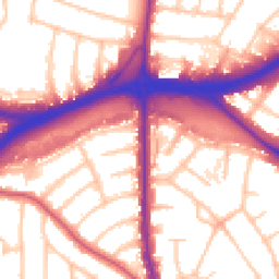 Daytime road noise heatmap for NW11 0AJ