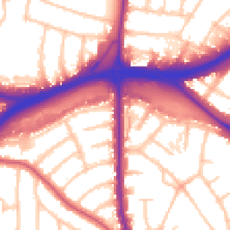 Daytime road noise heatmap for NW11 0AL