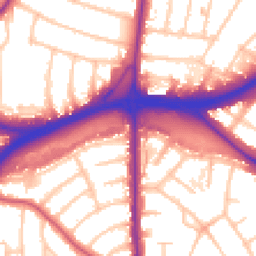 Daytime road noise heatmap for NW11 0AP