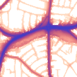 Daytime road noise heatmap for NW11 0AT