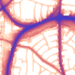 Daytime road noise heatmap for NW11 0AX