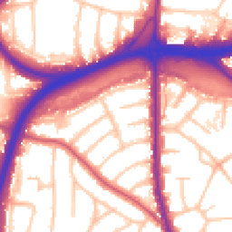Daytime road noise heatmap for NW11 0BA