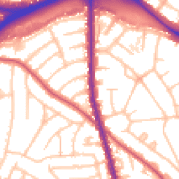Daytime road noise heatmap for NW11 0BL