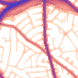 Daytime road noise heatmap for NW11 0DE