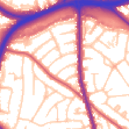Daytime road noise heatmap for NW11 0DJ