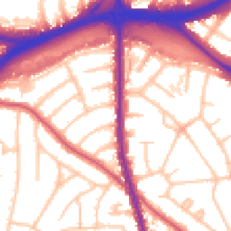 Daytime road noise heatmap for NW11 0DL