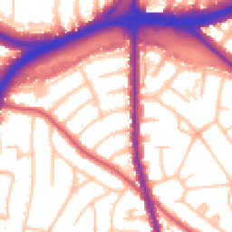 Daytime road noise heatmap for NW11 0DR