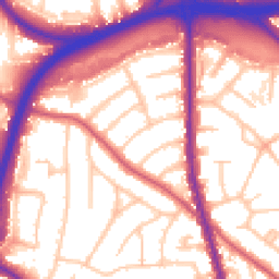 Daytime road noise heatmap for NW11 0DS