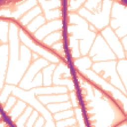 Daytime road noise heatmap for NW11 0EB