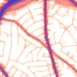 Daytime road noise heatmap for NW11 0EG