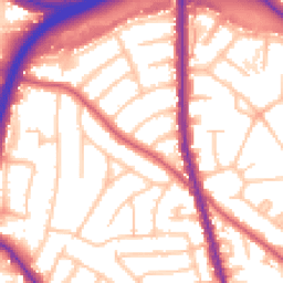 Daytime road noise heatmap for NW11 0EH