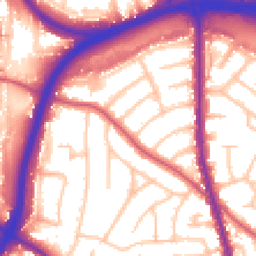 Daytime road noise heatmap for NW11 0EL