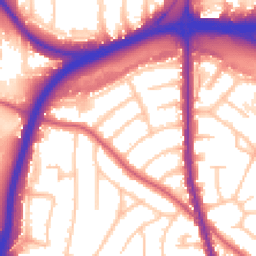Daytime road noise heatmap for NW11 0EN
