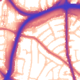 Daytime road noise heatmap for NW11 0ER
