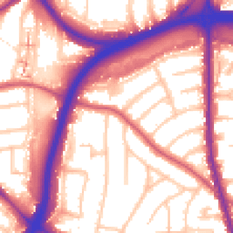 Daytime road noise heatmap for NW11 0EU