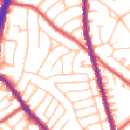Daytime road noise heatmap for NW11 0HD