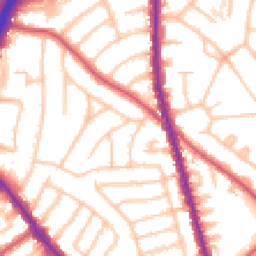 Daytime road noise heatmap for NW11 0HH