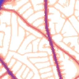Daytime road noise heatmap for NW11 0HN