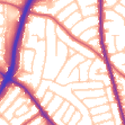 Daytime road noise heatmap for NW11 0JA