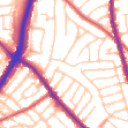 Daytime road noise heatmap for NW11 0JN